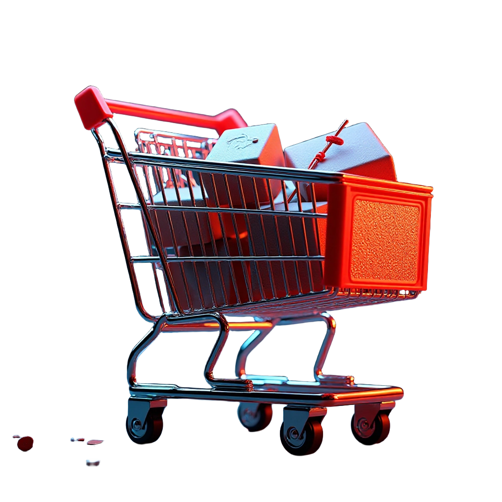 Shopping Cart with Gift Boxes